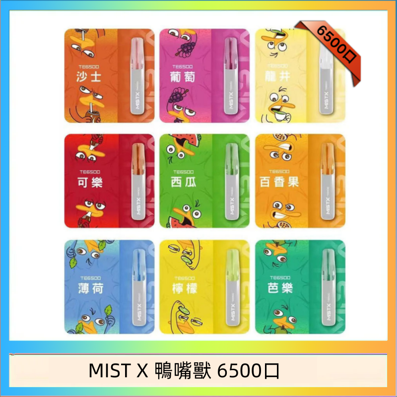 MIST X 鴨嘴獸 6500口 MIST X 鴨嘴獸 6500口一次性拋棄式電子煙|陶瓷芯更穩定